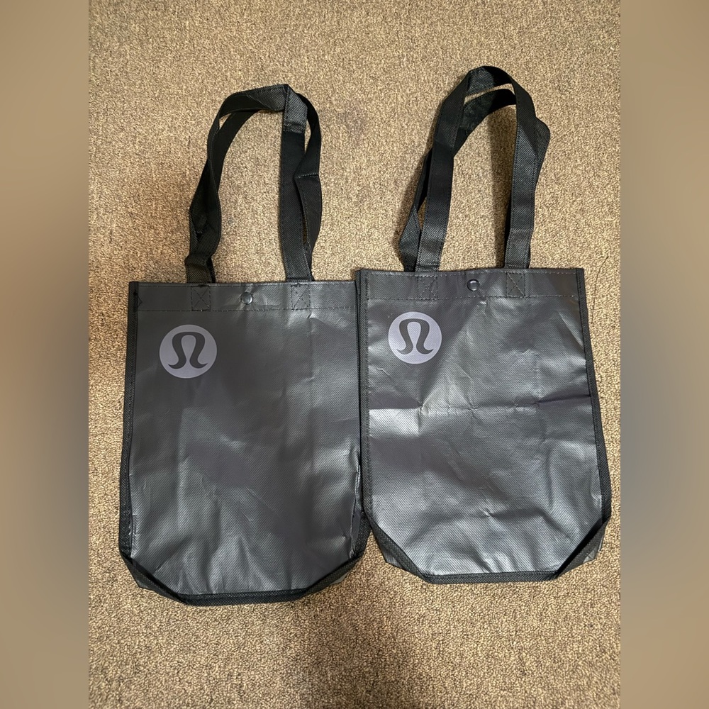 2 x Small Lululemon Shopping Bags All Black